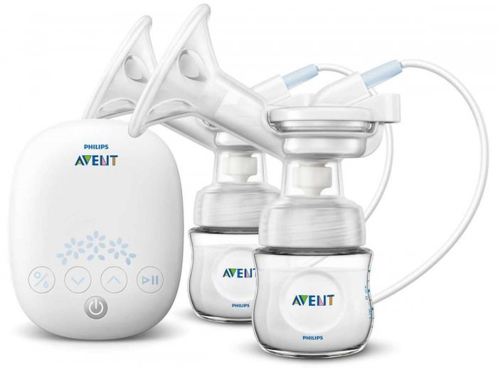 Philips Avent ชุดเครื่องปั๊มนมอิเล็กทรอนิกส์ แบบปั๊มคู่ รุ่นคอมฟอร์ทแอนด์คอนวีเนี่ยน SCF303/01