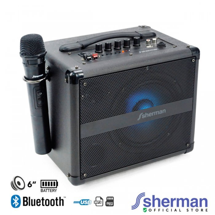 Sherman ลำโพงบลูทูธอเนกประสงค์ สีดำ รุ่น APS-107 Black