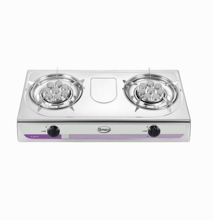 GMAX ลดราคาไฟลุก เตากล่องสแตนเลสหัวคู่ หัวTURBO (ชุดสุดคุม) รุ่นGL-201B-P1 สินค้ารับประกัน 1 ปี