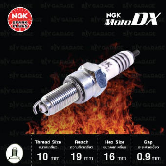 NGK หัวเทียน MotoDX ขั้ว Ruthenium 【 CPR6EDX-9S 】 1 หัว ใช้สำหรับ MSX , Wave110i , Wave125i , Super cup, CZ-110i - Made in Japan
