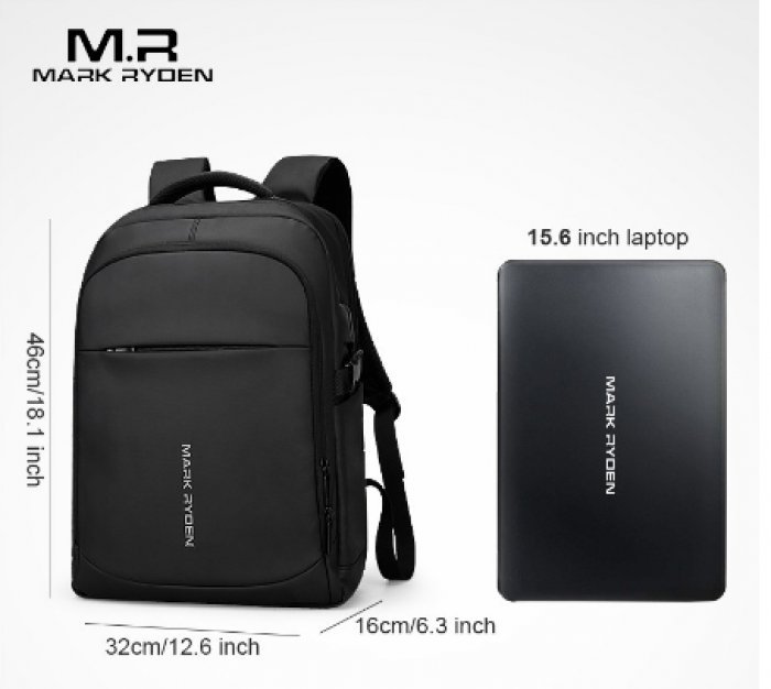 กระเป๋าแล็ปท๊อป พร้อม USB-A พอร์ทสำหรับชาร์จ Mark Ryden MR9191DYSJ