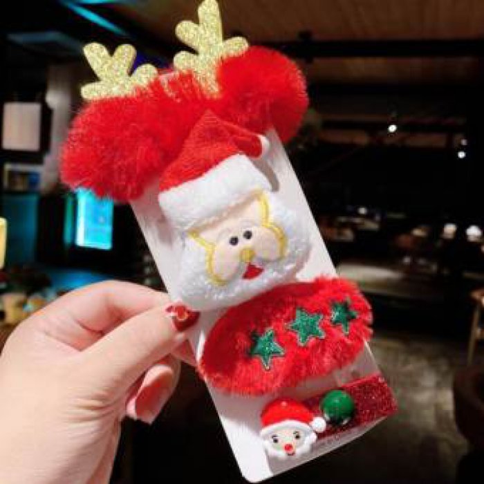 4ชิ้น/เซ็ตคริสต์มาสเด็กคลิปผมน่ารักSanta Clausเด็กBarrettes Hairpinsเด็กอุปกรณ์เสริมผมเด็กสาวของขวัญ