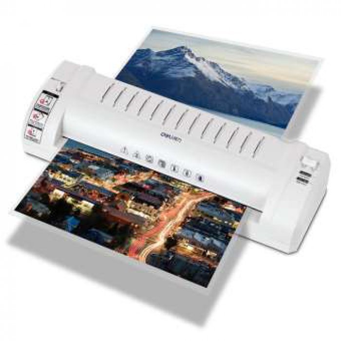 เครื่องเคลือบบัตร Laminator A3/A4 **รุ่นใหม่** Deli 3894 เคลือบเรียบ ใช้ง่าย อุปกรณ์สำนักงาน สำหรับร้านถ่ายเอกสาร ฟรี!!แผ่นเคลือบบัตร (พลาสติกเคลือบบัตร 16x11ซม.) 100 แผ่น Laminating Machine (A3/A4) เ