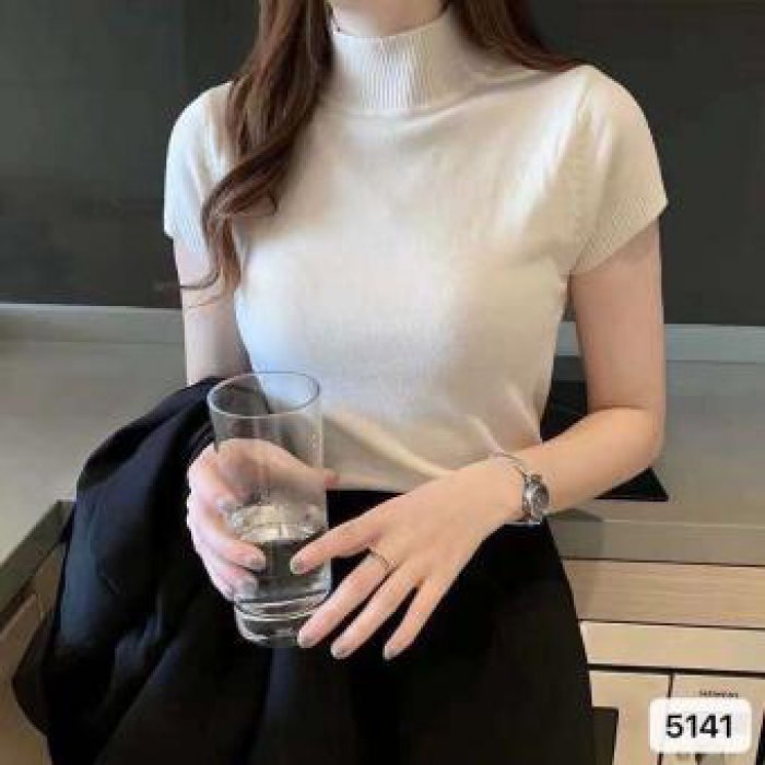 Kim-shop*???? มี13สี ❤️ ผ้าไหมพรมยืด กึ่งคอเต่า สไตร์สาวเกาหลี