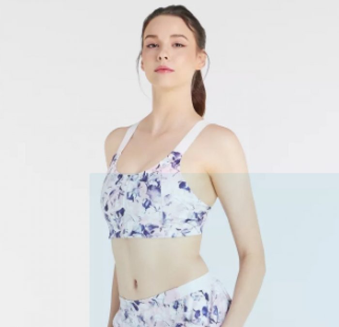 Wakingbee Pro Zip Bra (Iris) สปอร์ตบรา ออกกำลังกาย วิ่ง โยคะ ฟิตเนส ซิปหน้า สายปรับได้