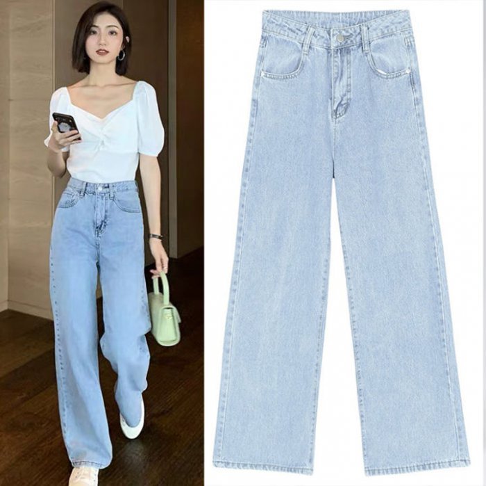 Hipper Denim ยีนส์ขาม้าเอวสูง ยีนขาม้า ยีนส์ผู้หญิงสินค้าใหม่เวอร์ชั่นเกาหลีเอวสูงหลวม
