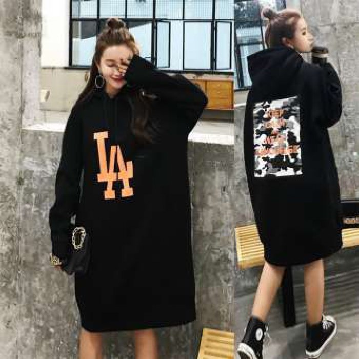 LZD1298 2019 ฤดูใบไม้ร่วงและฤดูหนาว ใหม่ ไซส์ใหญ่ คนอวบอ้วน เพิ่มไหมเพิ่มหนา นักเรียน เสื้อกันหนาวแบบมีฮู้ด ทรงหลวม แบบยาว เสื้อกันหนาวสตรี เสื้อนอกสตรี