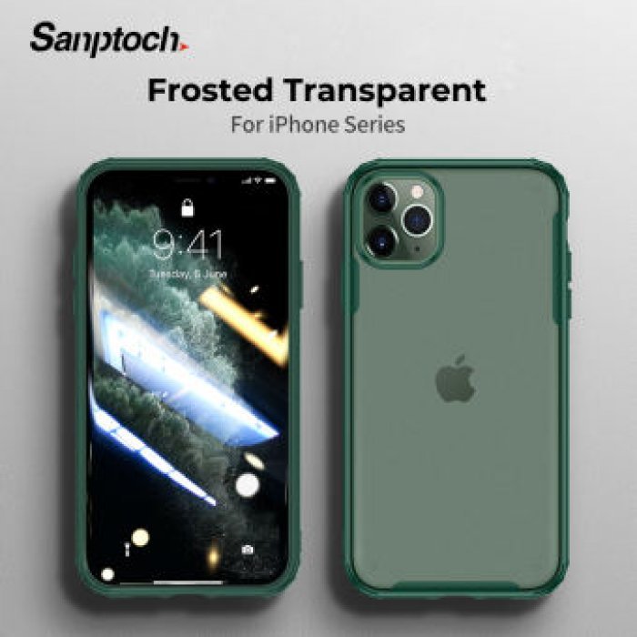 Sanptoch เคสกันกระแทกแบบฝ้าสำหรับ Apple iPhone 11 Pro x XS MAX XR เคสใสแบบด้านสำหรับ iPhone 8 7 6 6 S PLUS เคสป้องกันการเคาะ