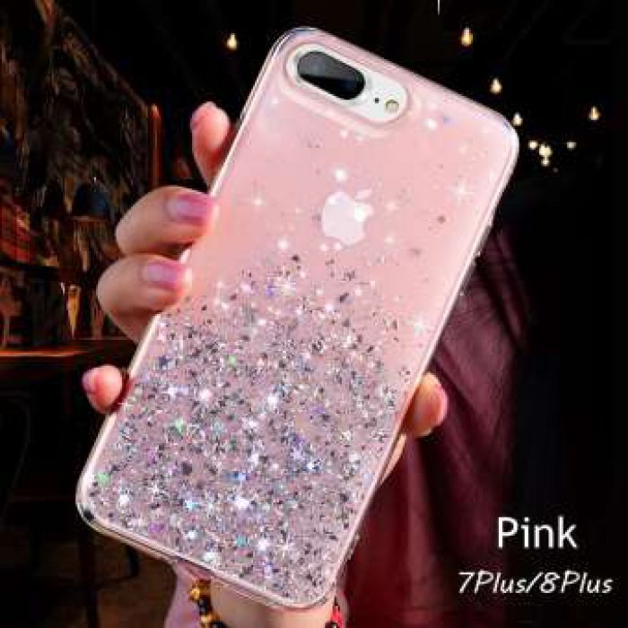 แฟชั่นG Litter B Lingเลื่อมกรณีสำหรับIphone 7 บวกดาวกรณีใสสำหรับIphone 8 พลัสปกอ่อนTPU