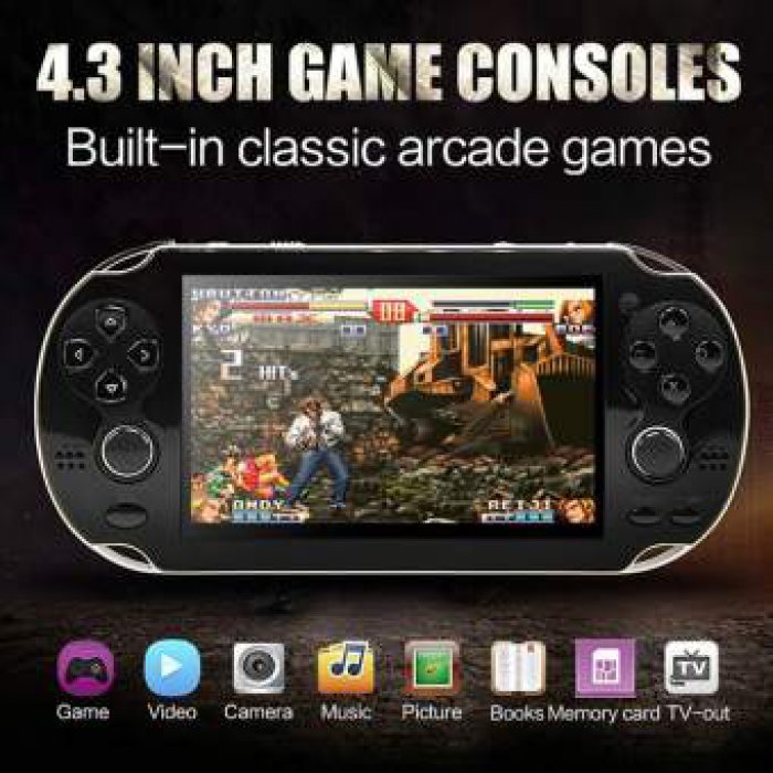 สามารถกล้อง เกมคอนโซลเกม Retro เกมแบบพกพาคอนโซล เกมบอยพกพา 8 GB 4.3 หน้าจอขนาดนิ้ว คลาสสิก 500 เกมคอนโซลวิดีโอเกม เกมแบบพกพา PSP handheld game console dual rocker built-in hundred games support photo 
