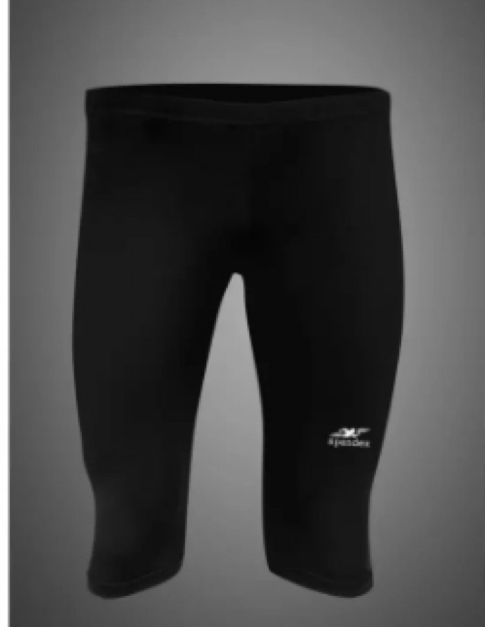 Spandex S001HF กางเกงรัดกล้ามเนื้อขาสี่ส่วน สีดำx2