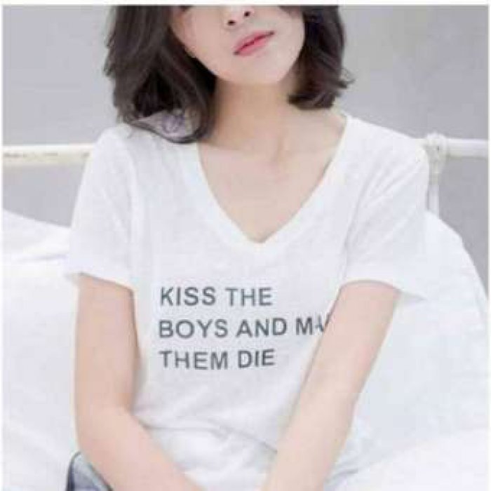 Gi ants.. เสื้อยืด คอวีสลาฟ สกรีน KIS เนื้อผ้าเบา ใส่สบายมาก ใส่ชิลล์ ใส่ออกกำลังกายก็ได้น้าา.