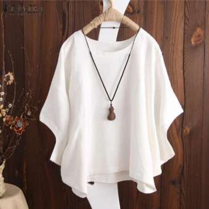 Z anzea ผู้หญิงลำลองผ้าฝ้ายหลวมเสื้อ Tee เสื้อยืดพื้นฐานขนาดบวกด้านบน