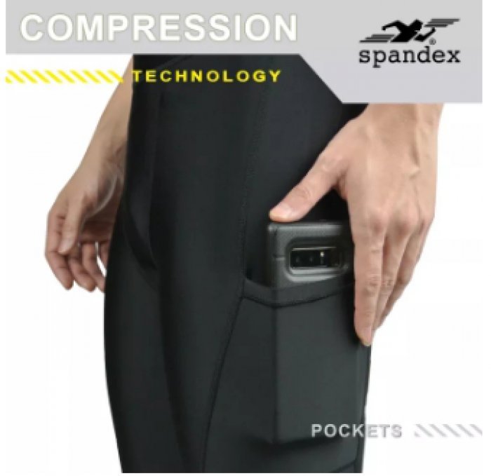 Spandex LP003 กางเกงรัดกล้ามเนื้อขายาว+กระเป๋า รุ่น ULTRAPRO