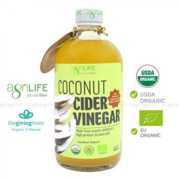 Agrilife -น้ำสัมสายชูหมักจากมะพร้าว 480 มล USDA certified Organic Coconut Cider โคโคนัทไซเดอร์