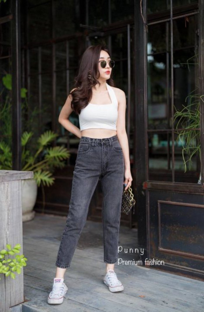 ????กางเกงยีนส์ทรงบอยผ้าไม่ยืด สีดำฟอก​ยับหน้าขา????เอวสูง ผ้ายีนส์ฟอกนิ่ม ใส่สบายมากค่ะ???? #รีวิวงานจริง #สินค้าตรงปกแน่นอน
