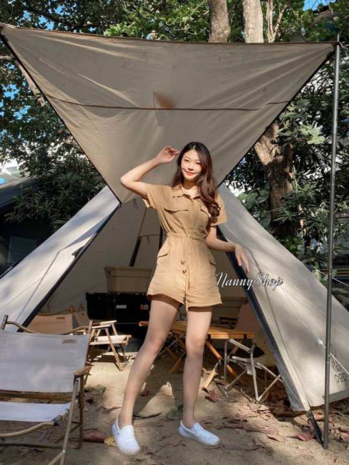 Camping Jumpsuit จั๊มสูทขาสั้นกางเกงขาสั้น เเคมป์ปิ้ง❤