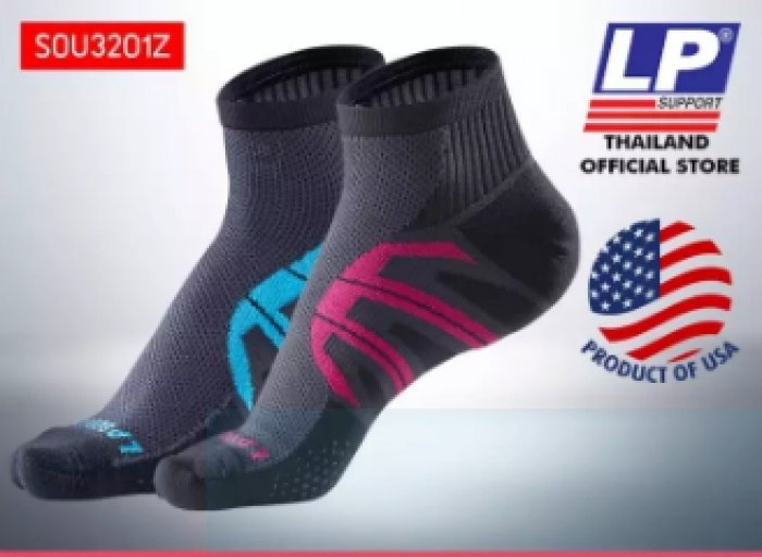 LP SUPPORT SOU3201Z ผู้ชาย/ผู้หญิง ถุงเท้า วิ่งเทรล MINI CREW COMPRESSION SOCKS TRAIL RUNNING
