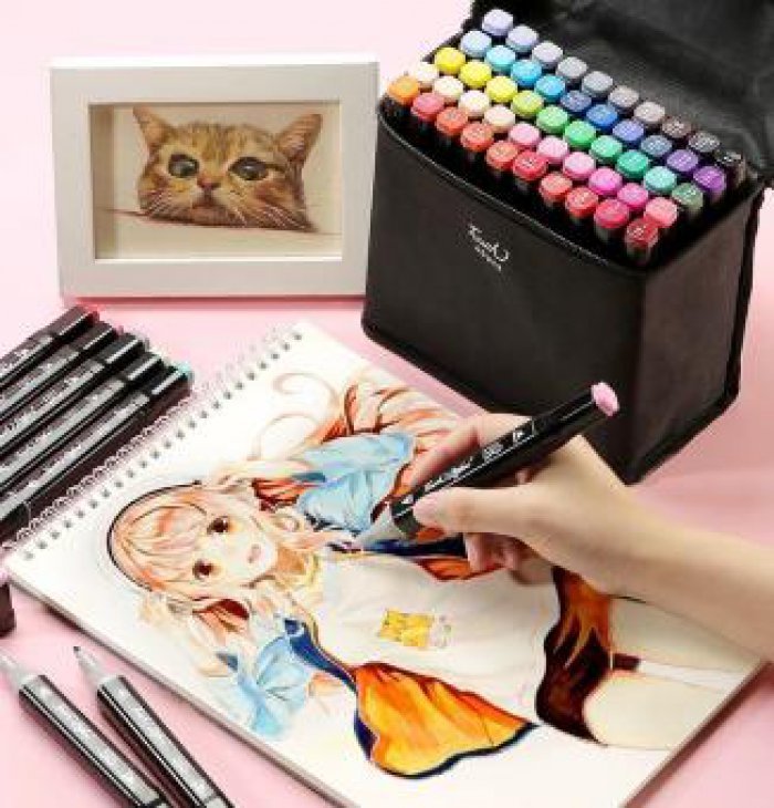 SKY SHOP ปลายคู่ปากกาเซตปากกา 168/80/60/40/30/สี ยี่ห้อTOUCH Dual หัวผิวมัน Alcoholic แปรงภาพร่างปากกาสำหรับวาด Animation สถาปัตยกรรมการออกแบบกราฟิกอุปกรณ์ศิลปะ Marker Pen Dual Head Marker Pen Oil Mar