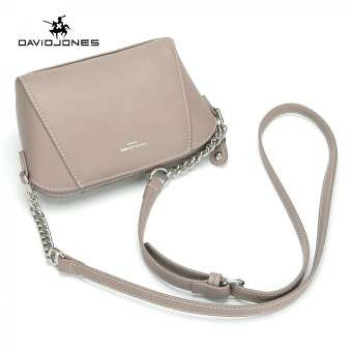 David JONES Paris กระเป๋าถือสำหรับผู้หญิงกระเป๋าสะพายข้างสำหรับผู้หญิงทำจากหนัง PU กระเป๋าสะพายสตรีสายโซ่ขนาดเล็ก