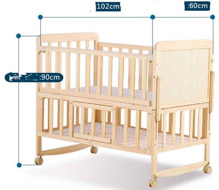 เตียงนอนเด็กไม้ children wood bed แถมมุ้ง เบาะนอน