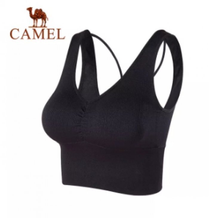 Camel กีฬาชุดชั้นในสตรีชุดชั้นในไม่มีแหวนเหล็กรวบรวมโยคะความงามกลับ Bra