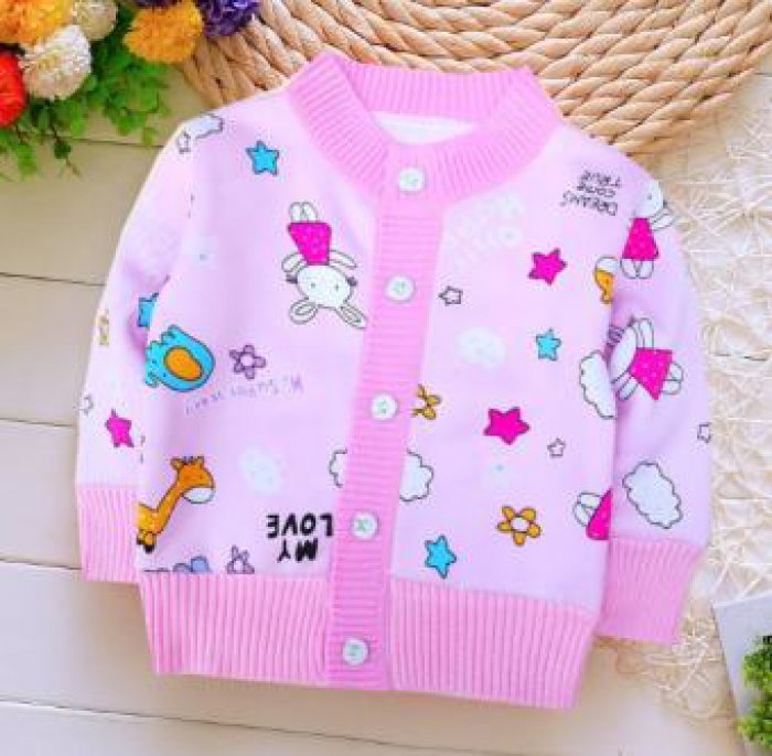เสื้อคลุมกันหนาวเด็ก เสื้อคลุมเด็ก ผ้าดีเนื้อนุ่ม (สีชมพู)