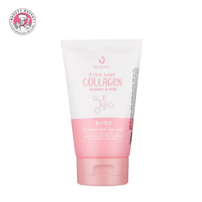 BEAUTY BUFFET SCENTIO PINK COLLAGEN RADIANT & FIRM OIL CONTROL FACIAL FOAM SCRUB เซนทิโอ ไวท์ คอลลาเจน เรเดียนท์ แอนด์ เฟิร์ม ออยล์ คอนโทรล เฟเชียล (100 ML.)