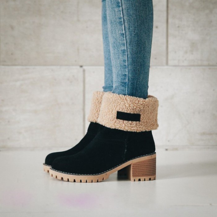 รองเท้าหนังบูทกำมะหยี่ บุขน รุ่น Velvet boots Size 37-43
