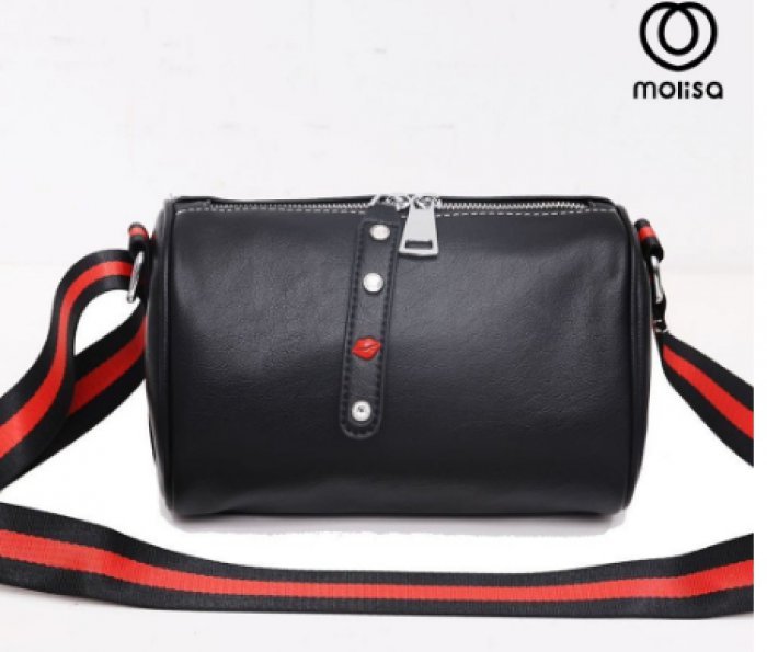 MOLISA Crossbody Shoulder Bag กระเป๋าสะพายข้างผู้หญิง เป้แฟชั่นหนังแท้ กระเป๋าสะพายสีดำ กระเป๋าสะพายข้าง 8759