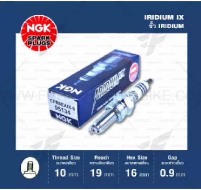 หัวเทียน NGK CPR8EAIX-9 ขั้ว Iridium IX ใช้สำหรับ NMAX Aerox CB500X CBR500R Rebel500 R15 ปีหลัง 2017 PCX ปีหลัง 2018