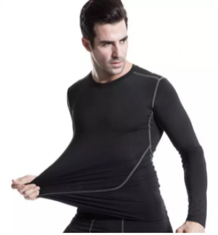 เสื้อออกกำลังกายแขนยาว + กางเกงรัดกล้ามเนื้อ กางเกงออกกำลังกายขาสั้น Compression Shorts