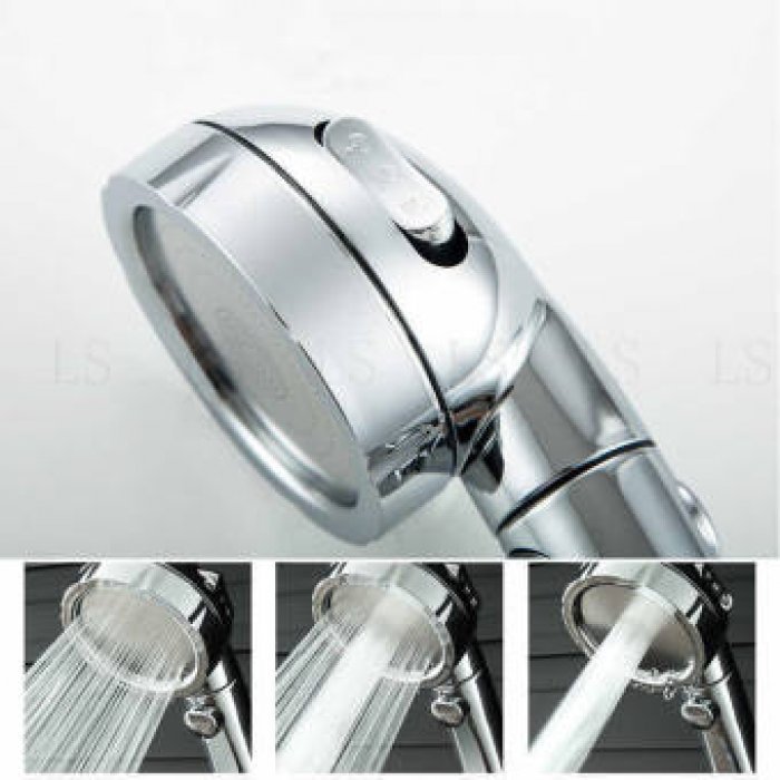 Lak Si ฝักบัว หัวฝักบัวอาบน้ำแรงดันสูง ประหยัดน้ำ 360 Degrees Rotating ON/Off Pause Switch 3-Settings Water Saving Shower Head