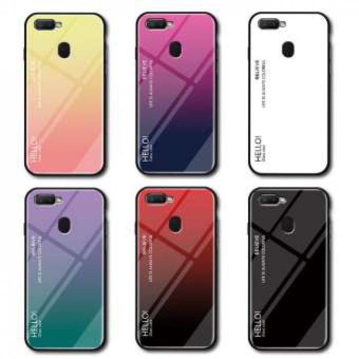 EPTWOOสำหรับOPPO F9 โทรศัพท์กรณีไล่ระดับสีกระจกนิรภัยท่อแก้วปกหลังSoft TPUกันชนกรณีJB-01