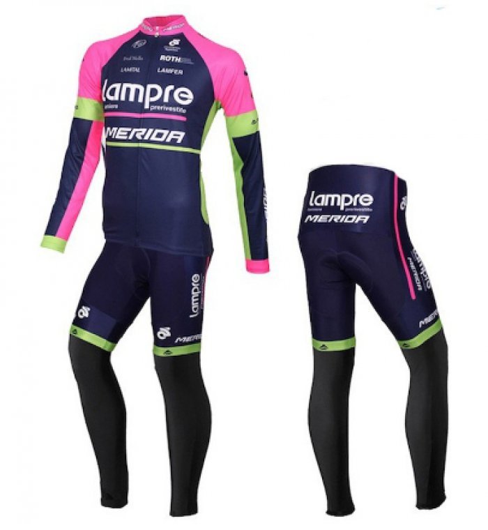 GF Lampre merida ชุดปั่นจักรยานลายทีม ชุดยาว (สีม่วง/ดำ)