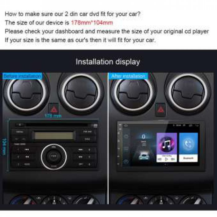 【จัดส่งฟรี】2din 7 นิ้ว Android เครื่องเสียงรถยนต์ Car stereo วิทยุจีพีเอสบลูทู ธ 2 DIN MP3 เครื่องเล่น MP5