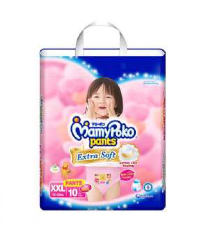 Mamy Poko Pants รุ่น Extra Dry Skin แพมเพิส มามี่โพโค ไซต์XXL11ชิ้น สำหรับเด็ก(หญิง) จำนวน 1 ห่อ