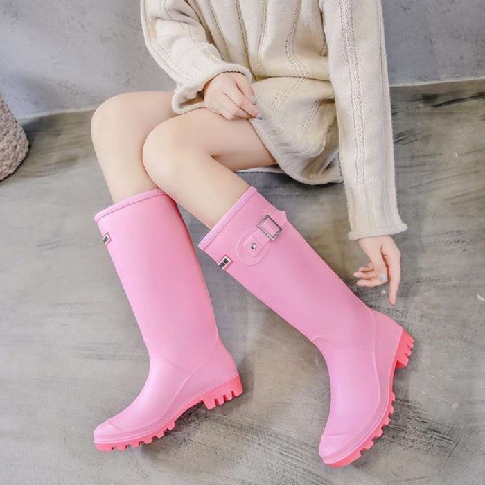 BOU021 แฟชั่นกันน้ำฝนกันน้ำผู้ใหญ่หัวเข็มขัดหัวเข็มขัดยาวหลอด Martin BOOTS Snow รองเท้าบู๊ตรถจักรยานยนต์