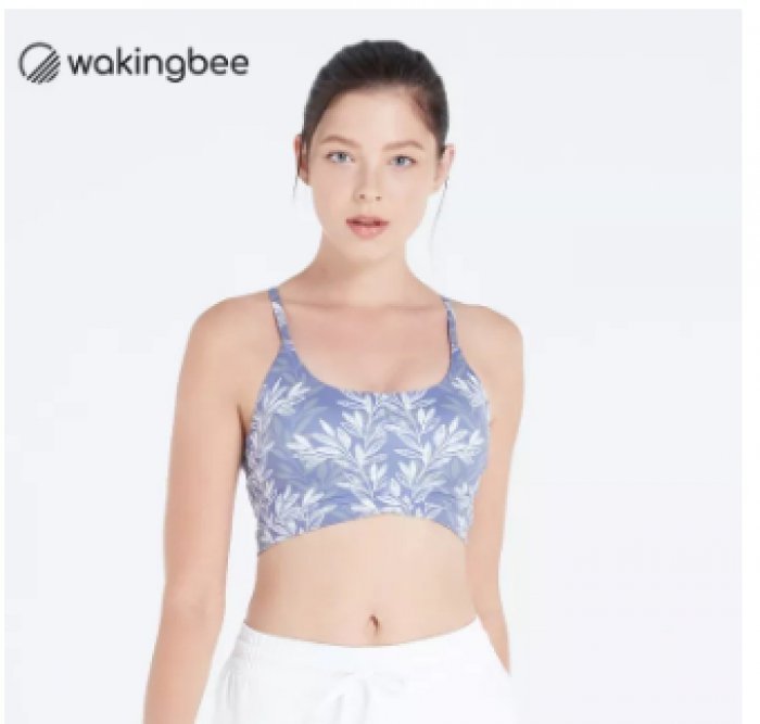 Wakingbee Two Way Bra (Blue Fern) สปอร์ตบรา ออกกำลังกาย โยคะ ฟิตเนส ปรับสายได้