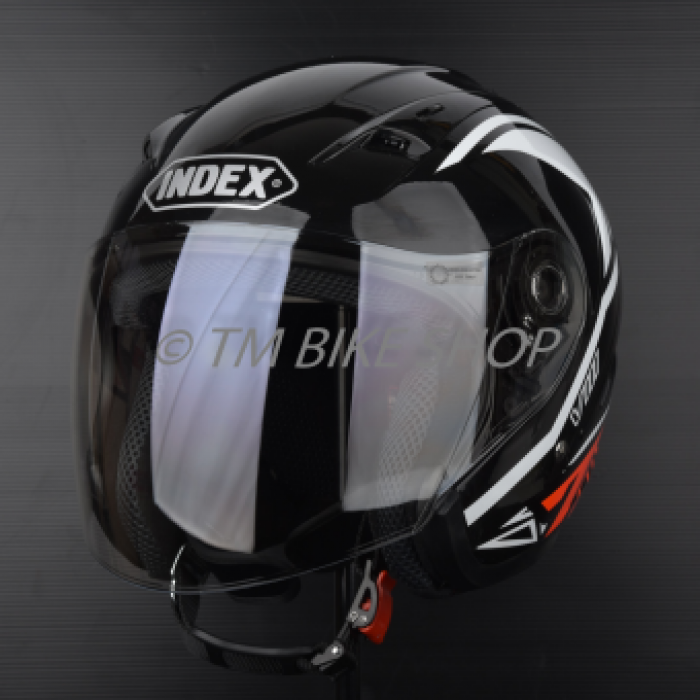 Index หมวกกันน็อค รุ่น Titan 8 NEW รุ่นใหม่ล่าสุด (สีดำขาว)