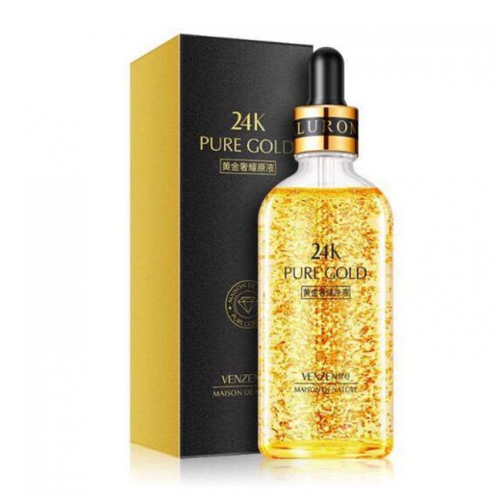 เซรั่มเพียวโกลด์ VENZEN 24K PURE GOLD SERUM 100ml. เซรั่มทองคำบริสุทธิ์ 24k หน้าเนียนกระจ่างใส ด้วยคุณค่าจากทองคำ