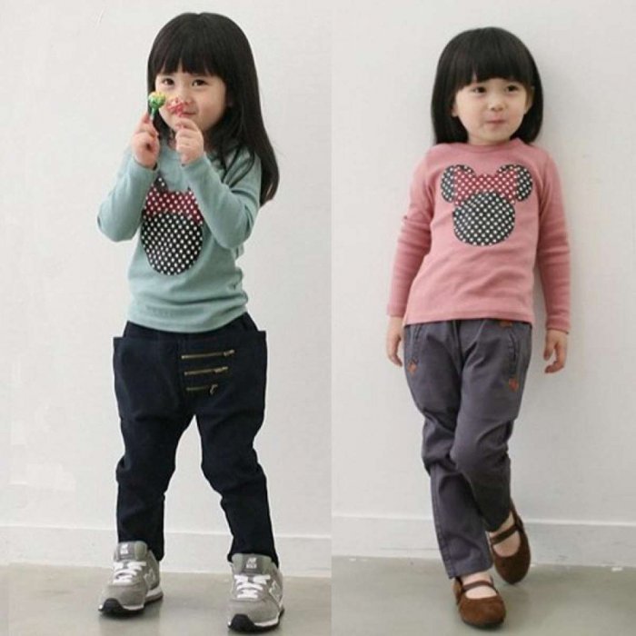 ❤️Cutiebaby 3-8yrs แฟชั่นใหม่สาวเด็กการ์ตูนพิมพ์แขนยาวเสื้อยืดเสื้อสวมหัวเสื้อยืดเสื้อยืดท็อปส์สำหรับเด็กสาว