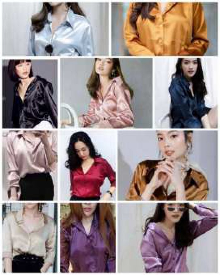 เสื้อเชิ้ตซาติน สีสวย ผ้าเนื้อดี เกรดพรีเมี่ยม อก 40