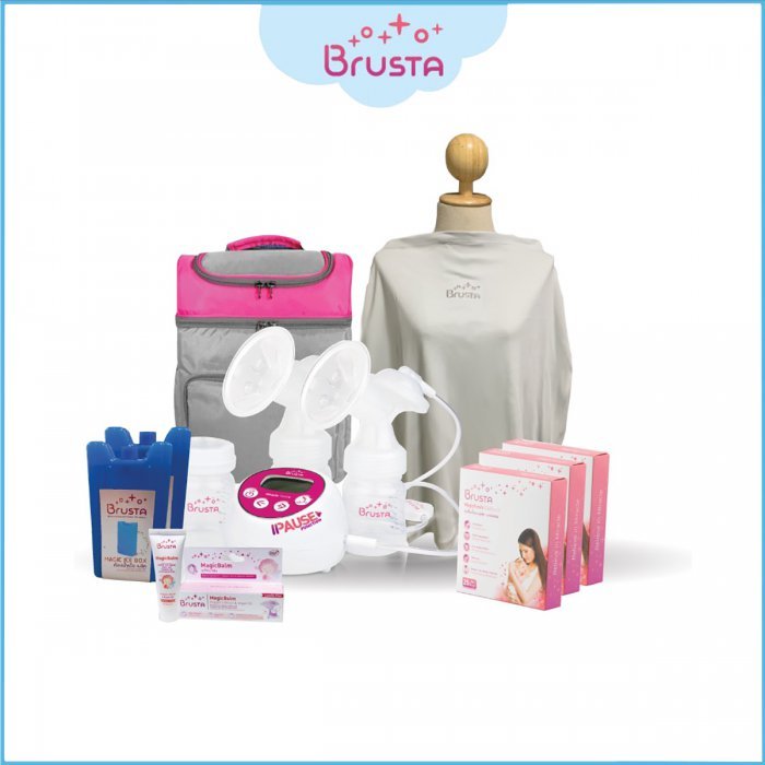 Brusta Set 1 เครื่องปั๊มนม Miracle Two Plus Pause มี 4 โหมด 9 ระดับ หยุดได้ โหมดสลายก้อนน้ำนม น้ำหนักเบา