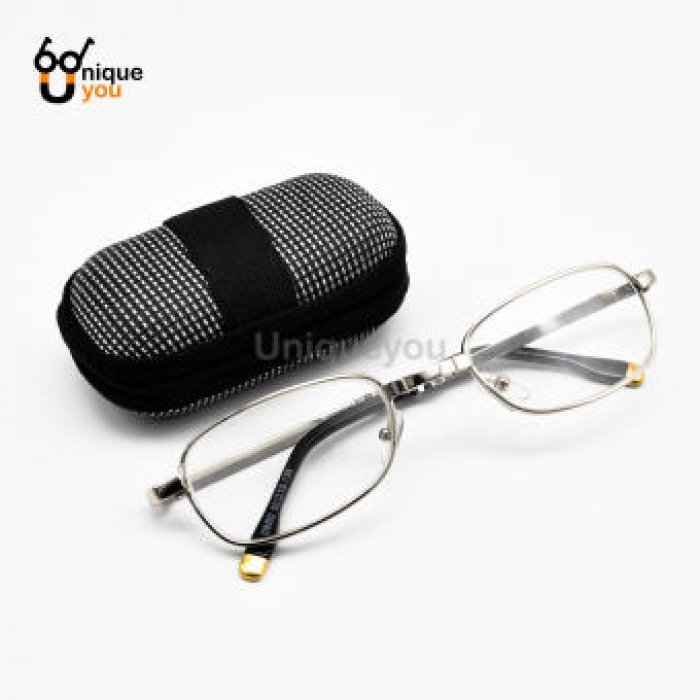 UniqueYou แว่นสายตายยาว เลนส์กระจก พับได้ พกพาสะดวก พร้อมกล่องและผ้าเช็ดแว่น แว่นอ่านหนังสือ