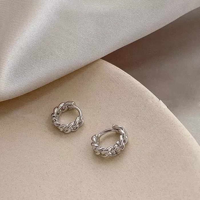 earika.earrings - silver/gold chain hoop ต่างหูเงินแท้ (มีให้เลือกสองสี) เหมาะสำหรับคนแพ้ง่าย