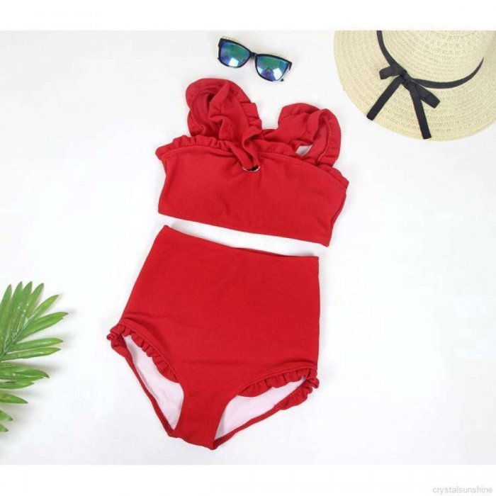 SexyBeach (S-XL) มี 3 สี บิกินี่ ชุดว่ายน้ำทูพีซ บรามีฟองน้ำเสริม กางเกงเอวสูงเก็บพุง สีสวยน่ารักสดใส (SB27)