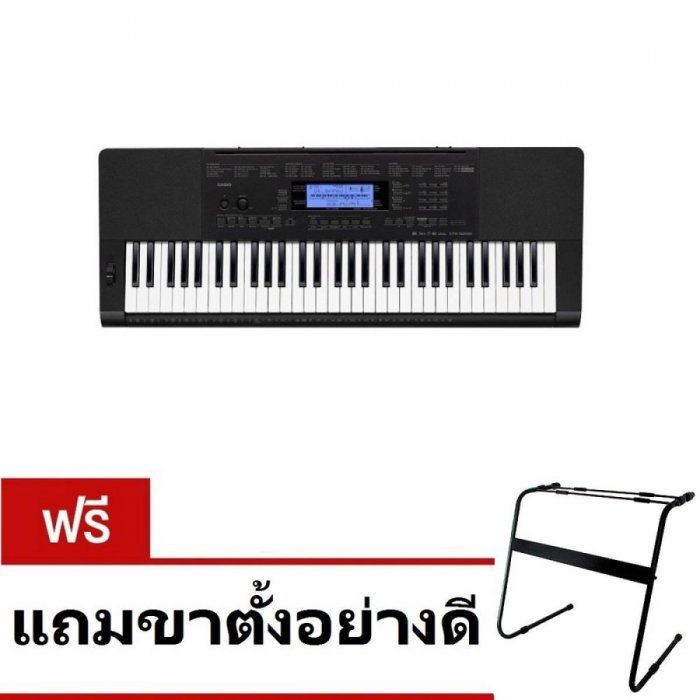 CASIO คีย์บอร์ด Keyboard CTK-5200 Adapter AD-5X (2010) 61K - Black แถมขาตั้ง CS-045