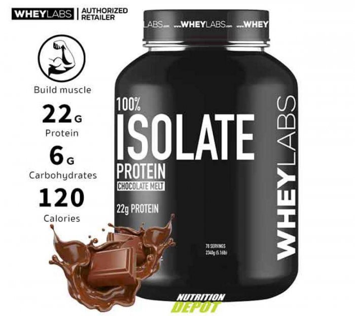 เวย์โปรตีนเสริมสร้างกล้ามเนื้อ Whey Labs 100% Isolate 5 lbs- Chocoalte Melt
