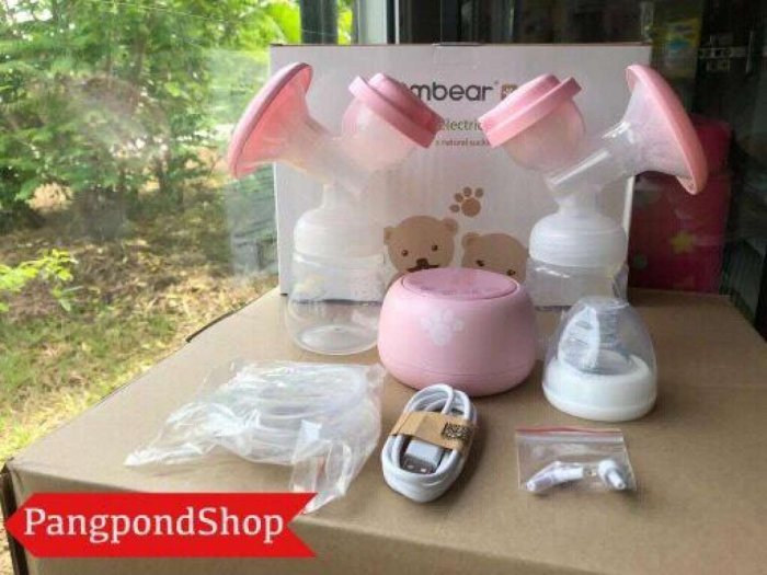เครื่องปั๊มนมไฟฟ้า ปั๊มนม แบบคู่ !มีแบตในตัว! เครื่องปั๊มนม cmbear zrx-0618 รับประกัน 6 เดือน